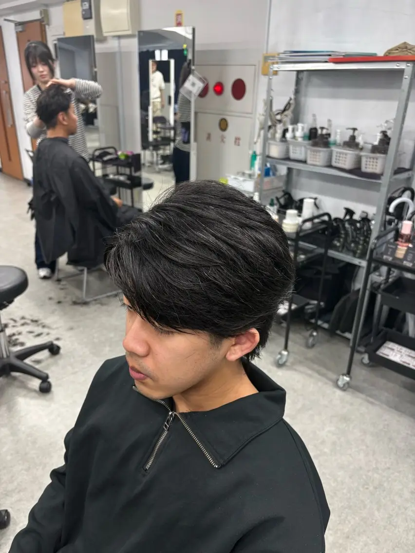 ショート カラー パーマ ヘアアレンジ メンズ キッズ アップバング センターパート メンズハイライト マッシュ メンズパーマ 🔥メンズ特化🔥/ 福田朝輝のヘアスタイル