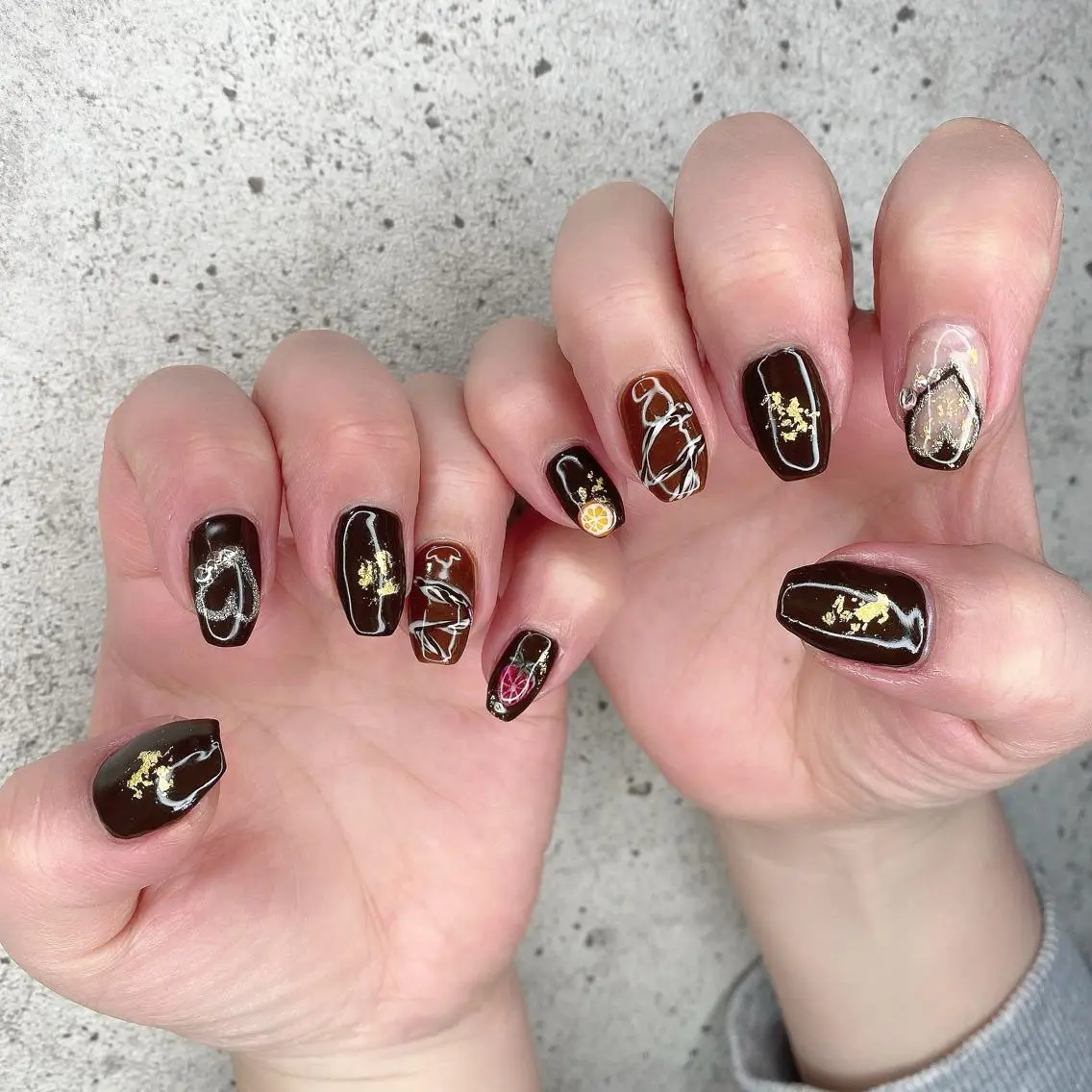 ミディアム カラー パーマ ヘアアレンジ メンズ キッズ ネイル マツエク・マツパ ハンドネイル Salon Ｋのネイルデザイン
