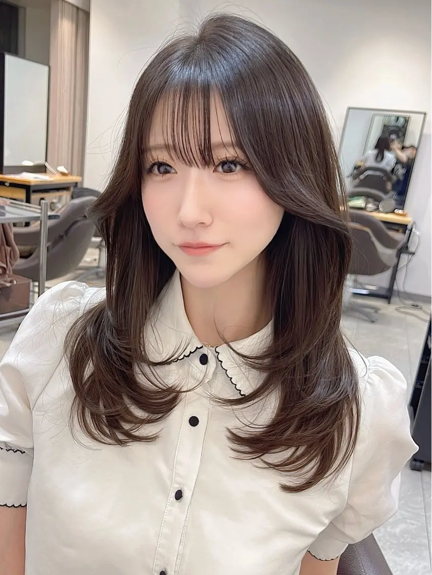 セミロング 韓国風レイヤー 犬塚 優介のヘアスタイル