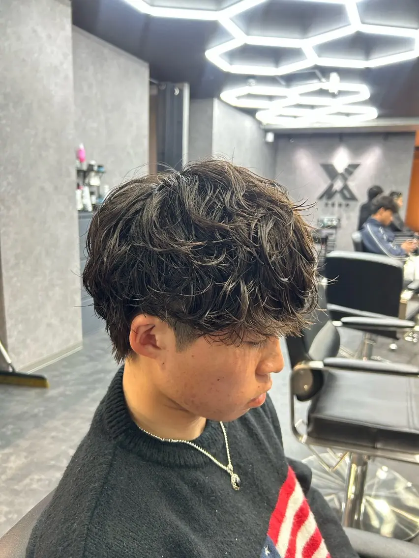パーマ メンズ カット パーマ 深野 ちさとのヘアスタイル