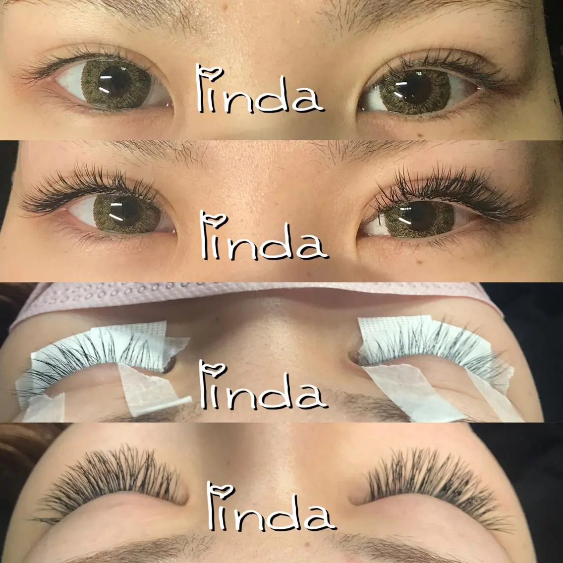 マツエク・マツパ 付け放題 フラットラッシュ Jカール linda lashesのマツエク・マツパデザイン