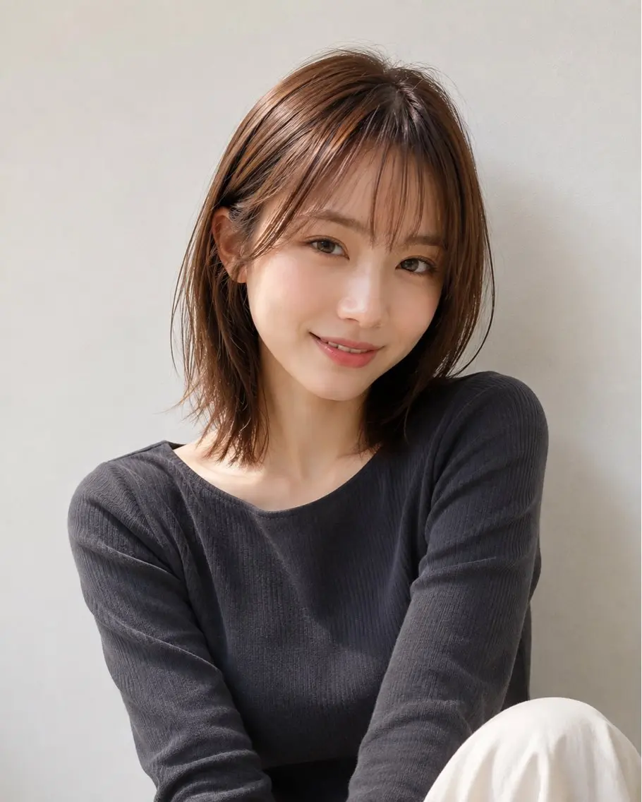ミディアム カラー カット ヘアカラー トリートメント ヘッドスパ "オトナ髪”/ LAKA TOCCAのヘアスタイル