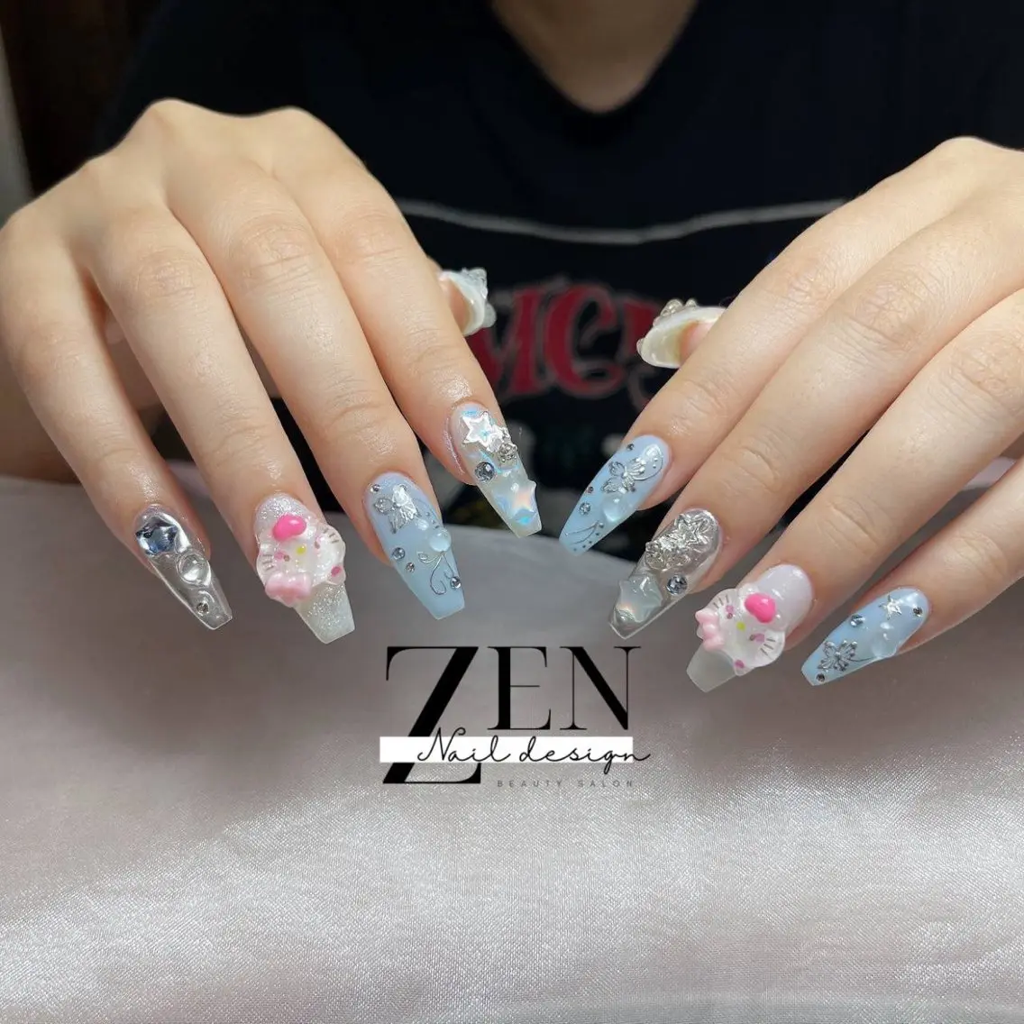 ネイル チークネイル 長さ出し フレンチネイル 韓国ネイル マグネットネイル ハンドネイル Zen Nail Design 池袋のネイルデザイン
