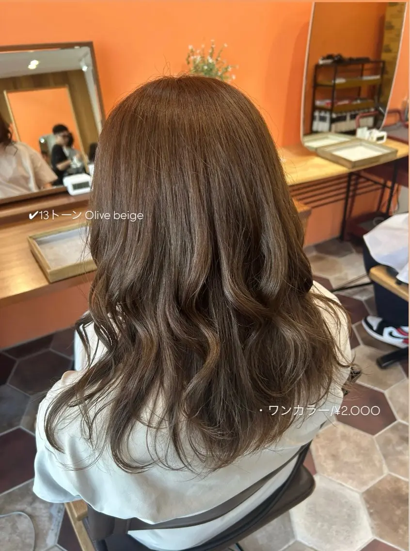 セミロング カラー ブリーチ ブリーチなしカラー ヘアカラー 佐藤光華/JANU /カラーモデルのヘアスタイル