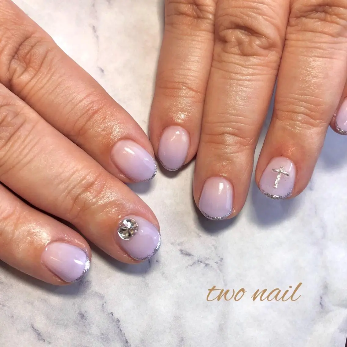ネイル フットネイル ハート シンプルネイル ストーンネイル ハンドネイル two nailのネイルデザイン