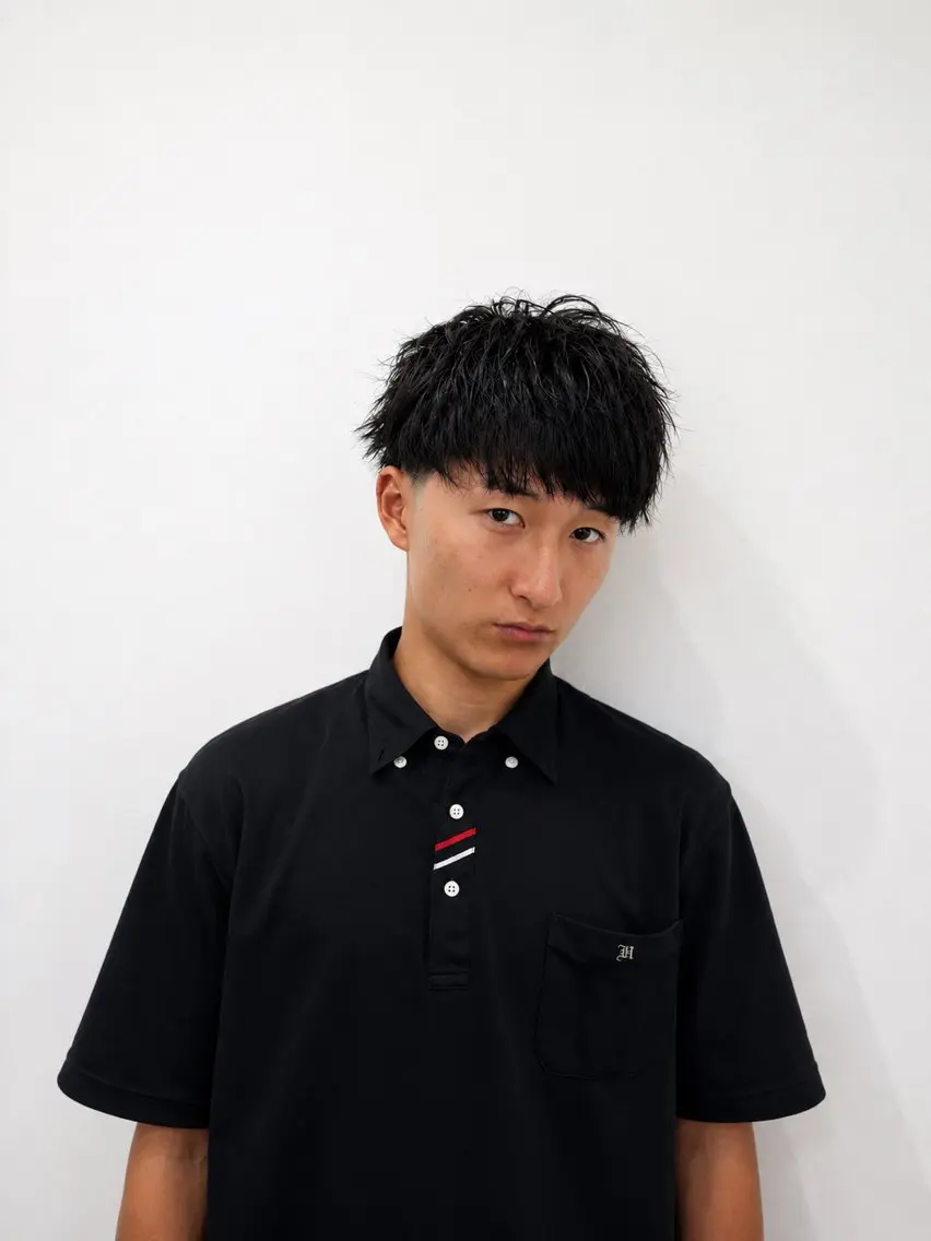 ショート メンズ マッシュ 学生（メンズ向け） 刈り上げ 学生 ショートヘア カット 川﨑 大暉のヘアスタイル