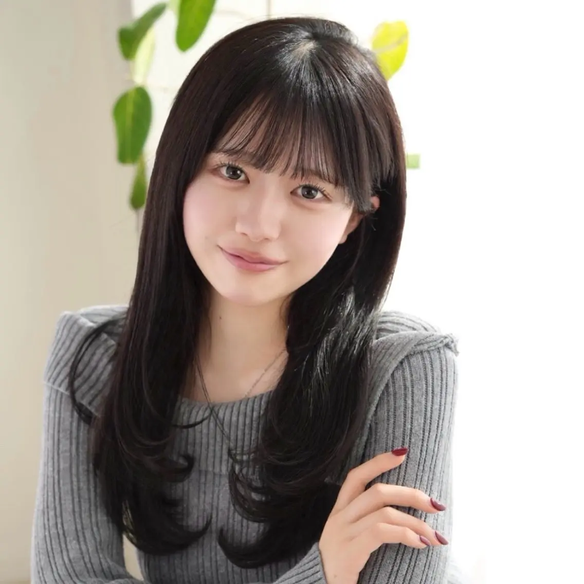 ロング カット ヘアカラー トリートメント 大人可愛い顔周り・ 縮毛矯正/ショウのヘアスタイル