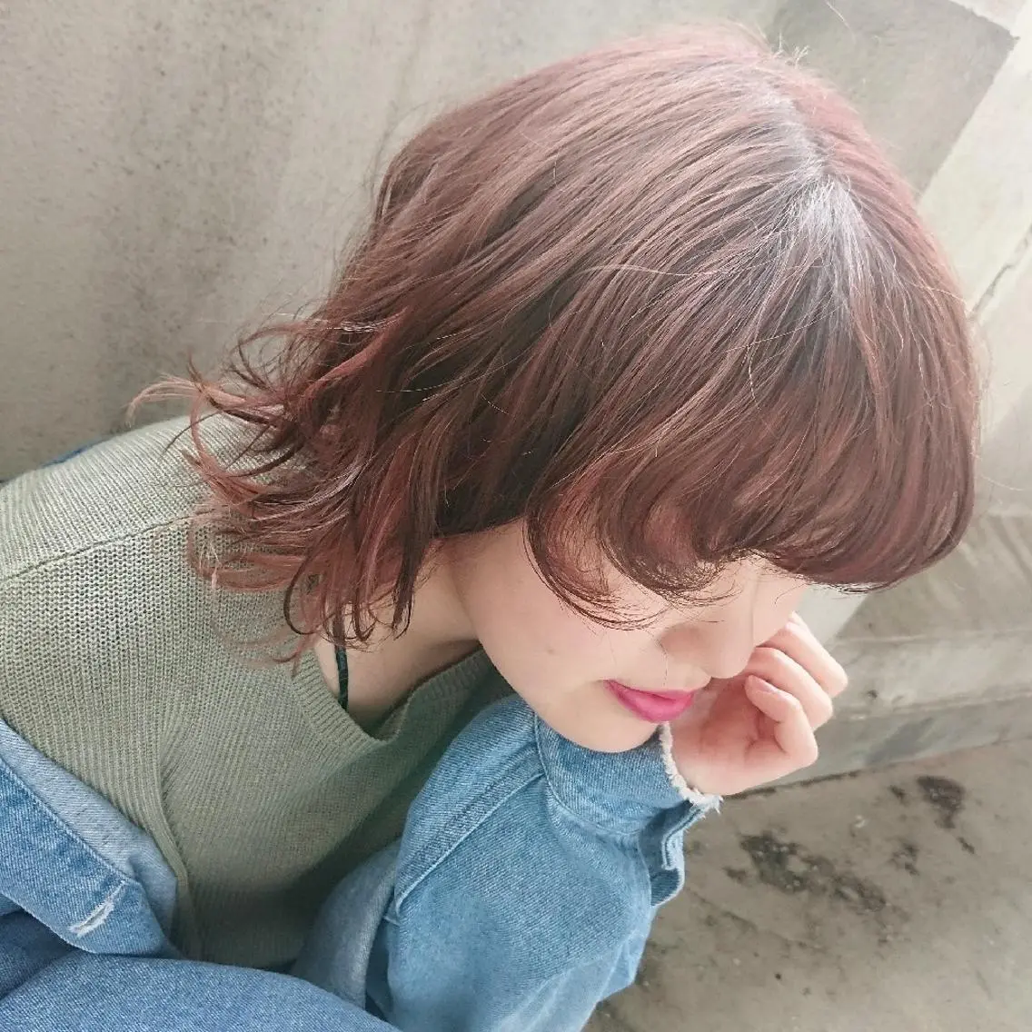 ショート カラー ベージュカラー オレンジ ピンクカラー ピンクベージュ yoshi （髙橋）のヘアスタイル