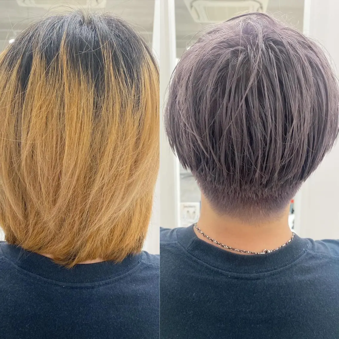 カラー メンズ シルバー 佐々木 雪菜のヘアスタイル