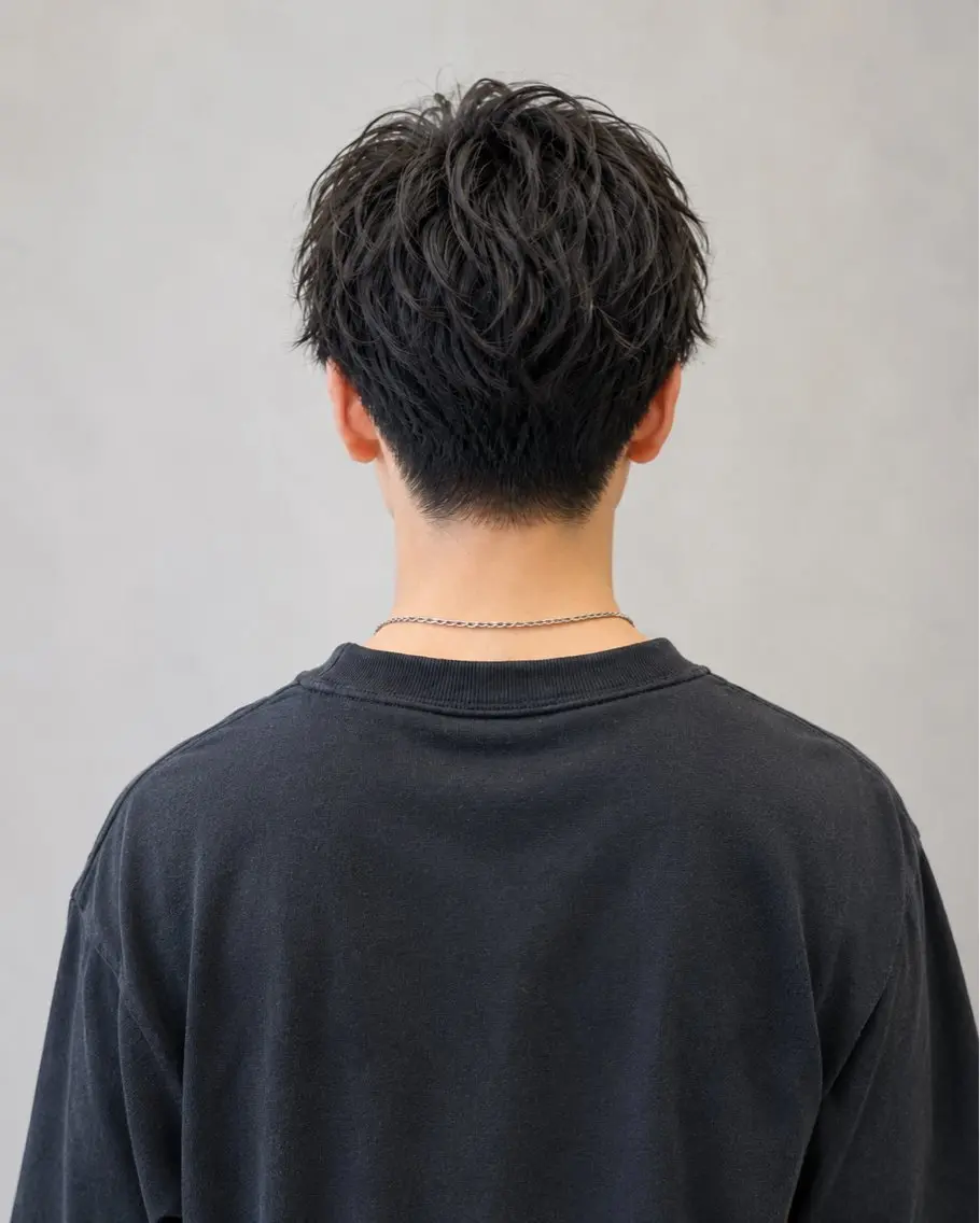 ショート メンズ メンズ韓国風 マッシュウルフ マッシュ メンズパーマ ツーブロック カット 久木原 ゆりのヘアスタイル