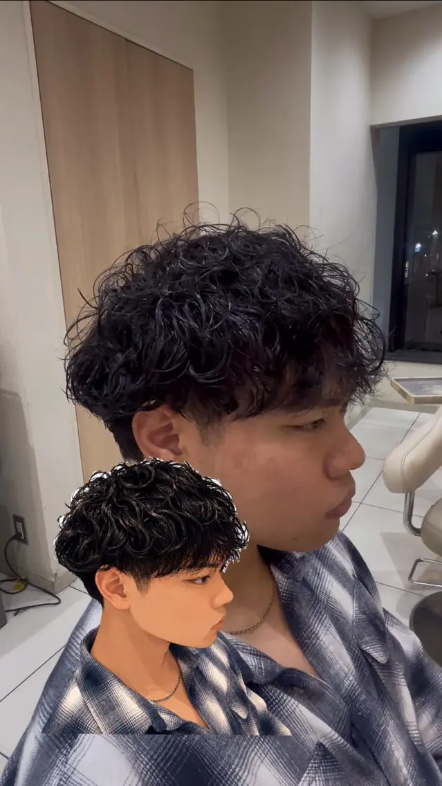 パーマ メンズ カット パーマ メンズパーマ特化型 美容師/荒井海音のヘアスタイル