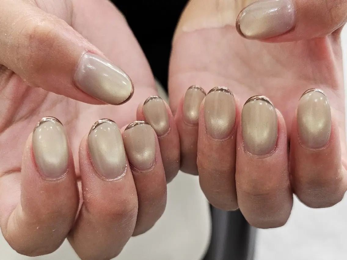 ネイル フレンチネイル ジェルネイル マグネットネイル ミラーネイル オフィスネイル puku nail 🌼kazu🌼のネイルデザイン