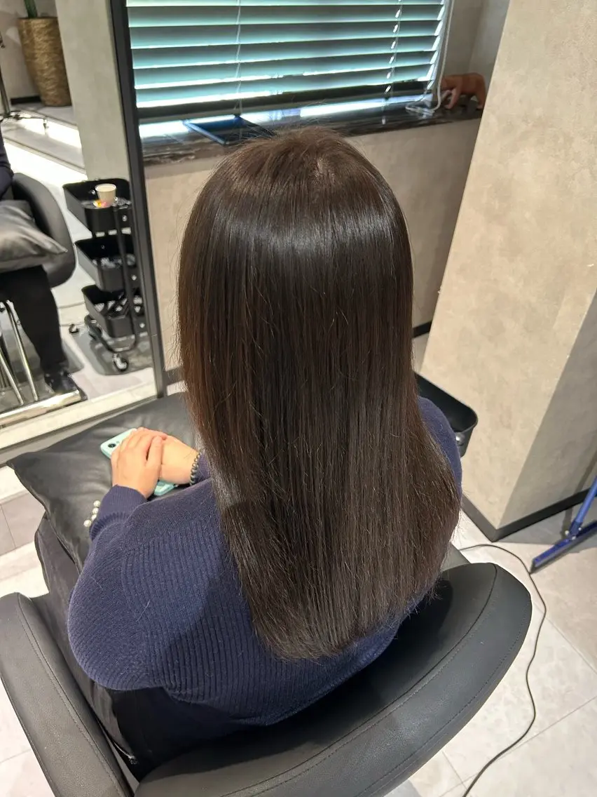 ロング カラー 髪質改善 ヘアカラー トリートメント 《.Xian》リク /透明感/メンズのヘアスタイル