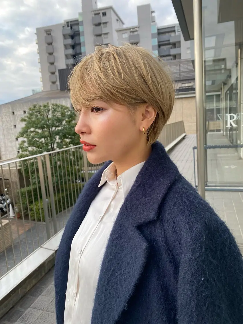 ショート ボブ カット ヘアカラー トリートメント ✨似合わせカラー 阿部賢✨のヘアスタイル
