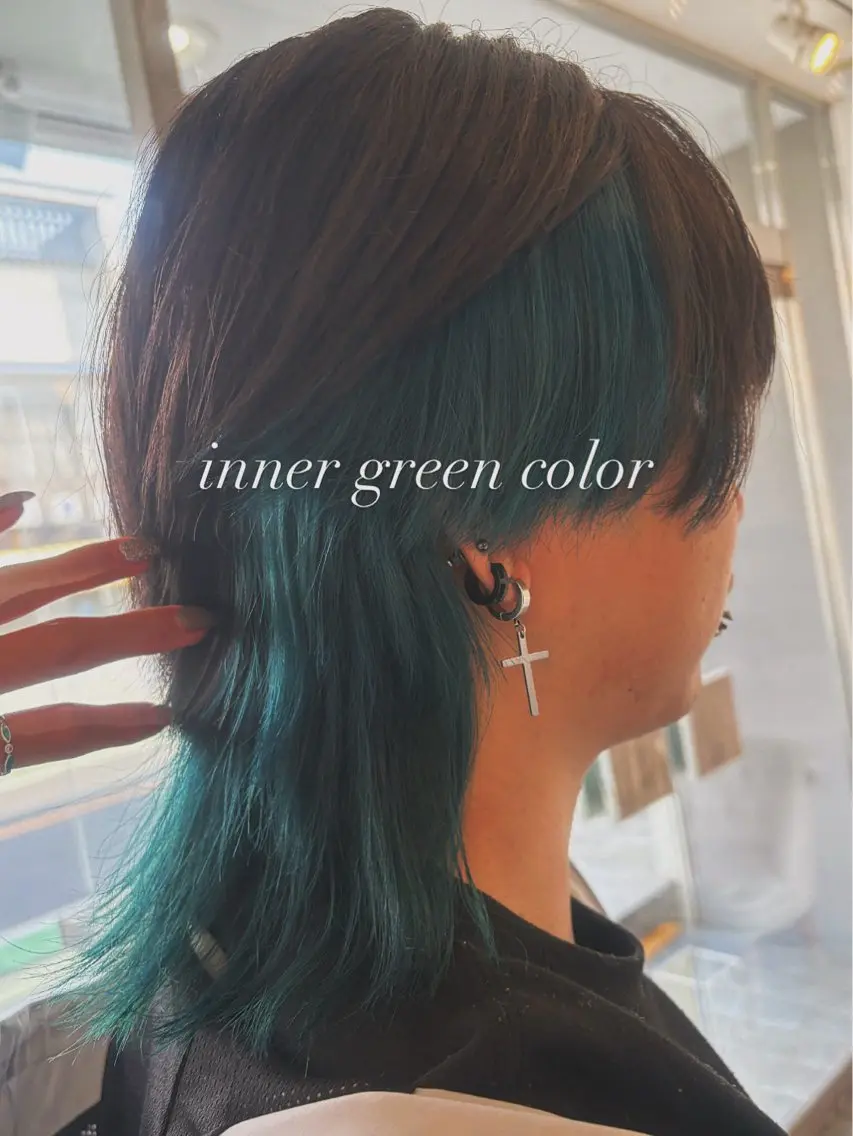 ミディアム カラー メンズ メンズインナーカラー メンズウルフカット インナーカラー ウルフカット ヘアカラー 🦋ハイトーン特化 🦋‪Nozomiのヘアスタイル