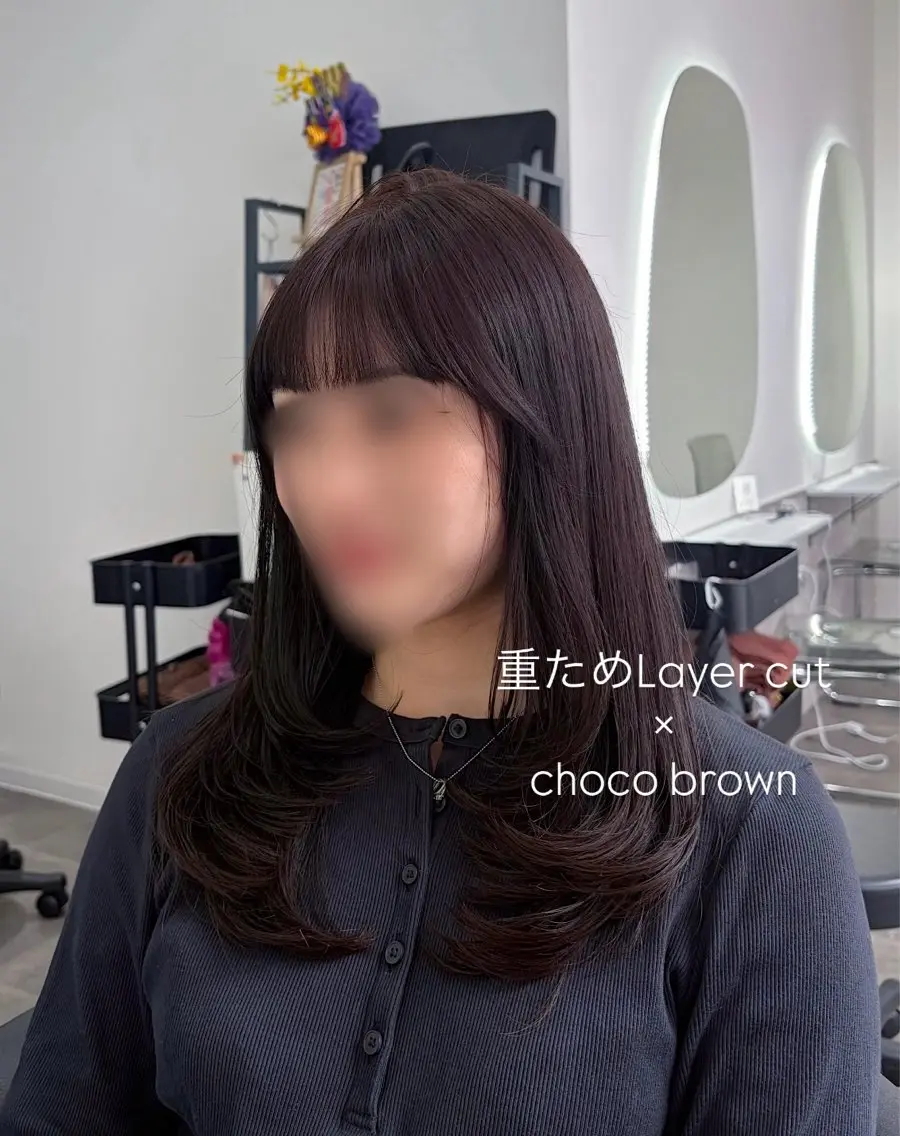 セミロング カラー カット ヘアカラー limitみづき🌙 レイヤーカットのヘアスタイル