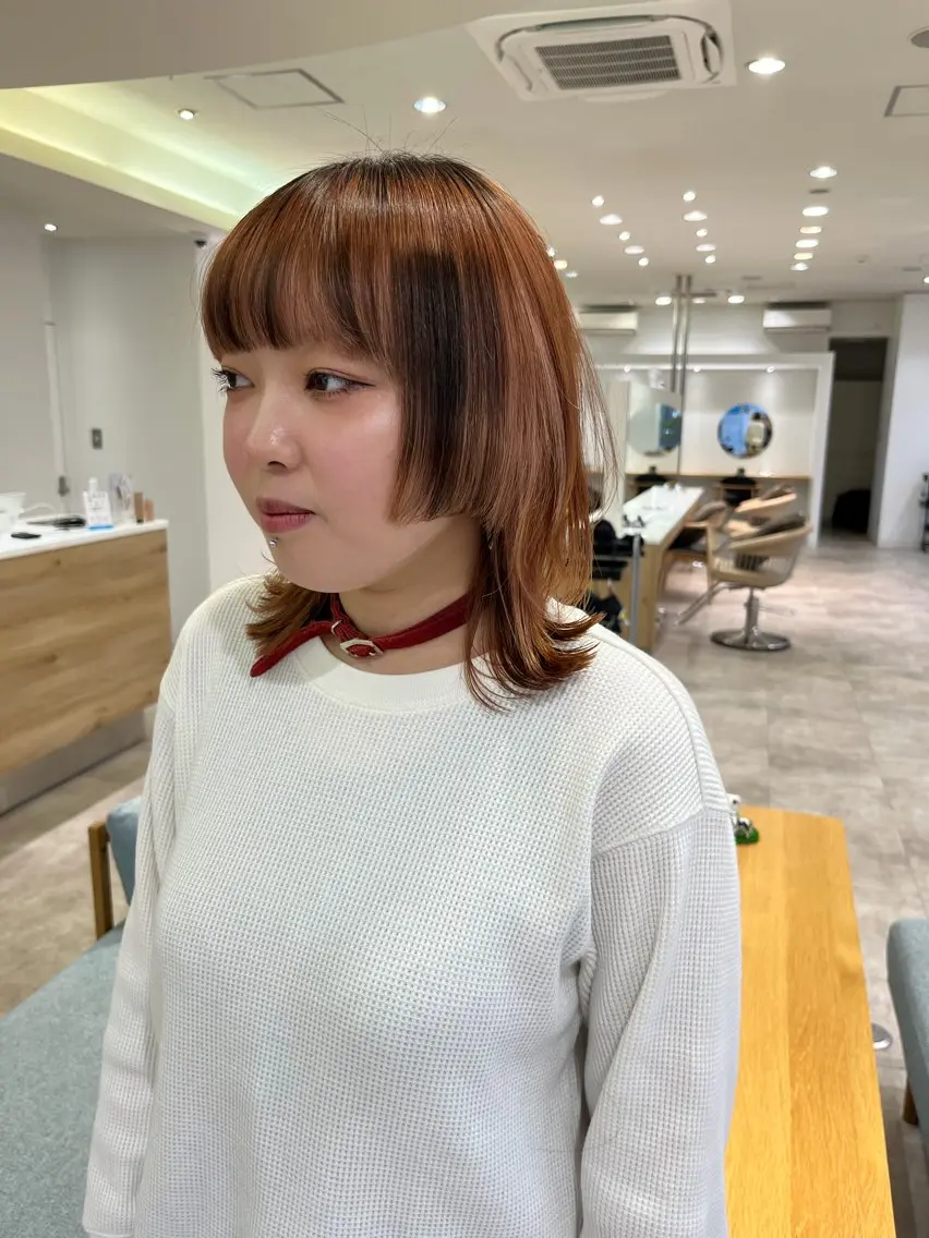 ミディアム ミディアムレイヤー くびれヘア 韓国風ヘア レイヤーカット カット トリートメント cana 札幌レイヤースタイルのヘアスタイル