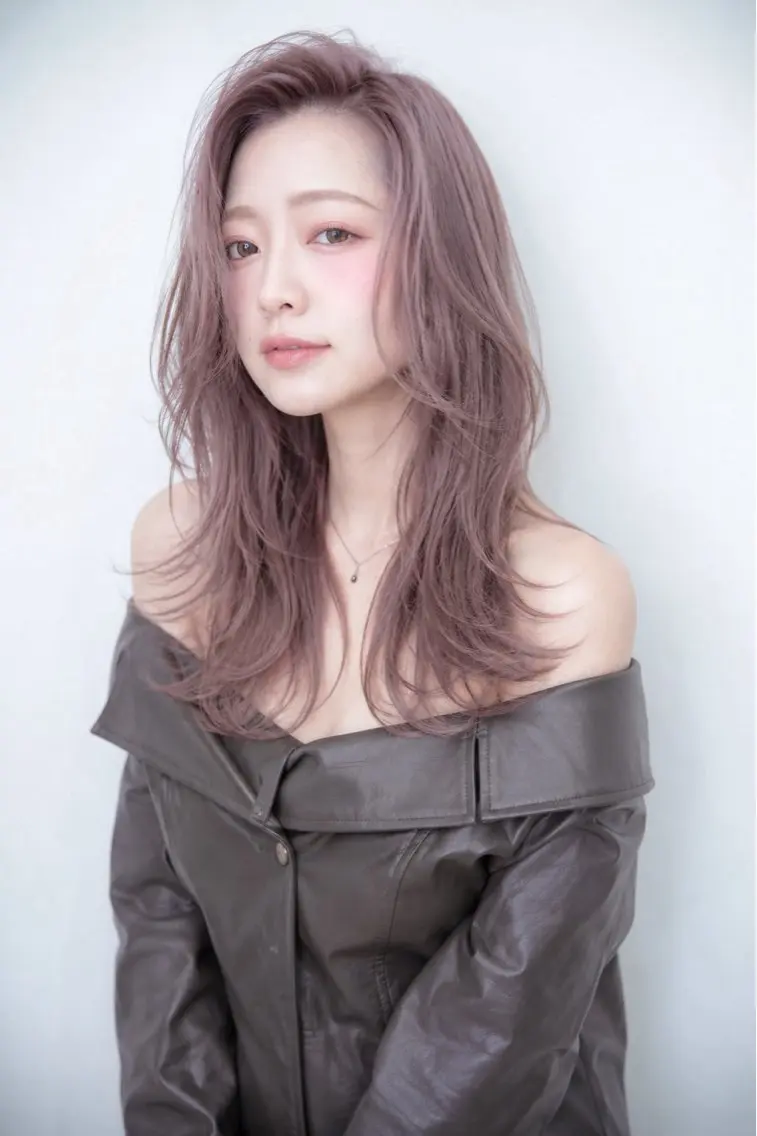 ロング カラー ブリーチ ラベンダーカラー ピンクカラー ピンクラベンダー レイヤーカット カット ヘアカラー BOXmico. 南堀江 宇都宮のヘアスタイル