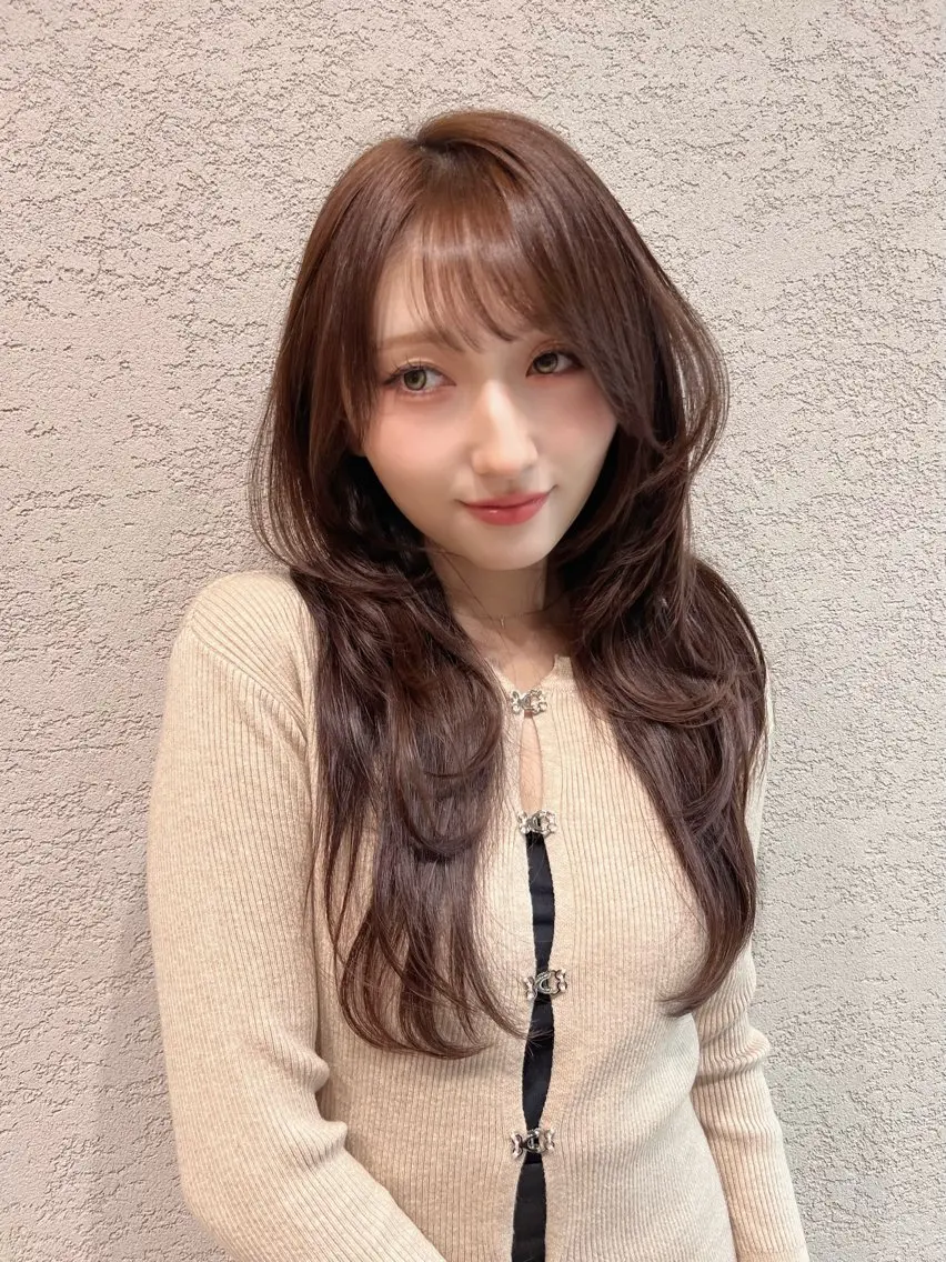 ロング カラー カット トリートメント 興津/韓国レイヤー ダブルカラー美髪縮毛のヘアスタイル