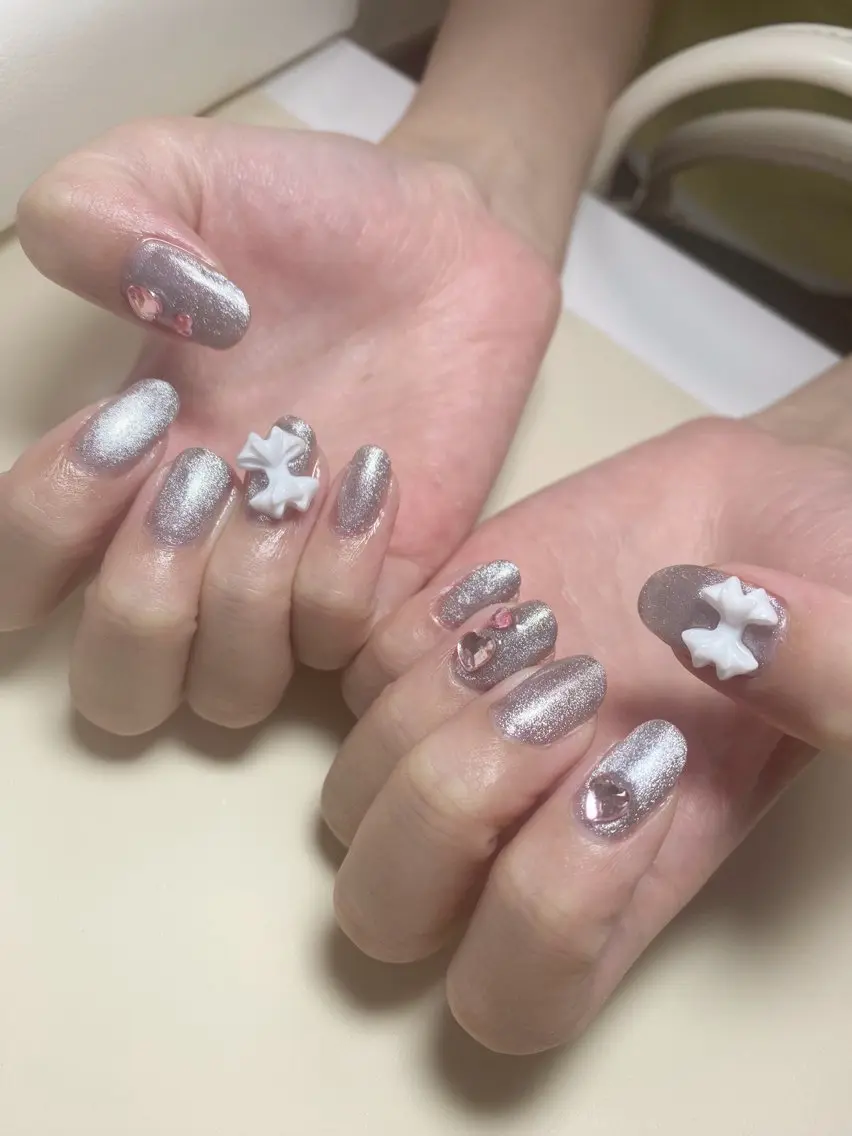 ネイル マグネットネイル 持ち込み ハンドネイル Nail Salon K 🧸美爪育成のネイルデザイン