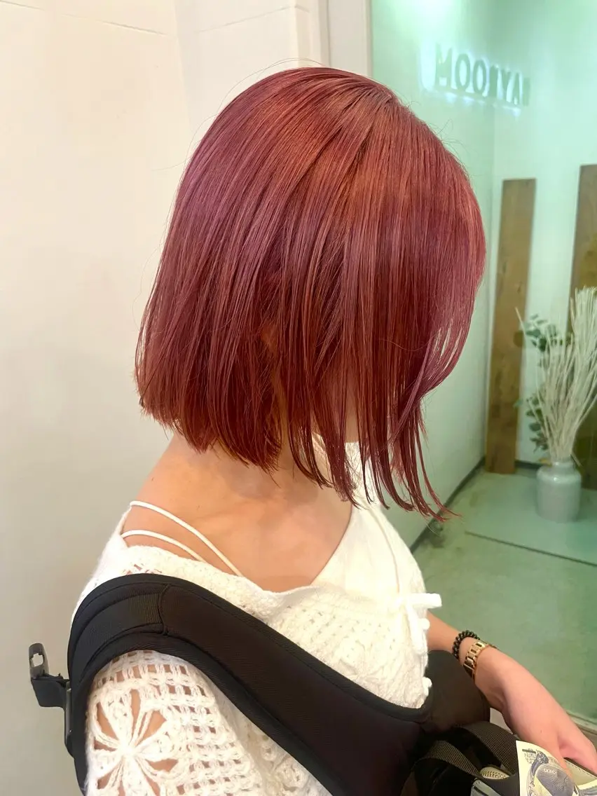 ミディアム カラー レイヤー べージュ 白石研太のヘアスタイル