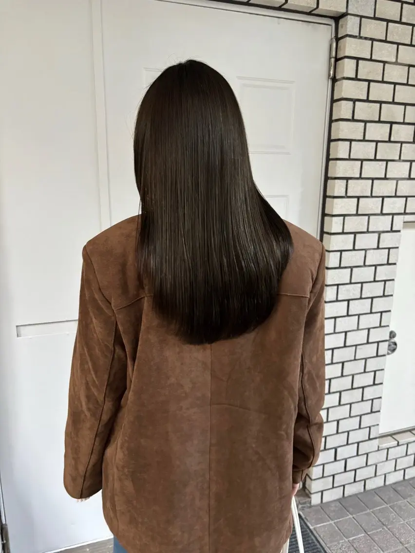 ロング カラー ヘアカラー トリートメント 縮毛矯正ボブ&顔まわ レイヤー♡TOMOEのヘアスタイル