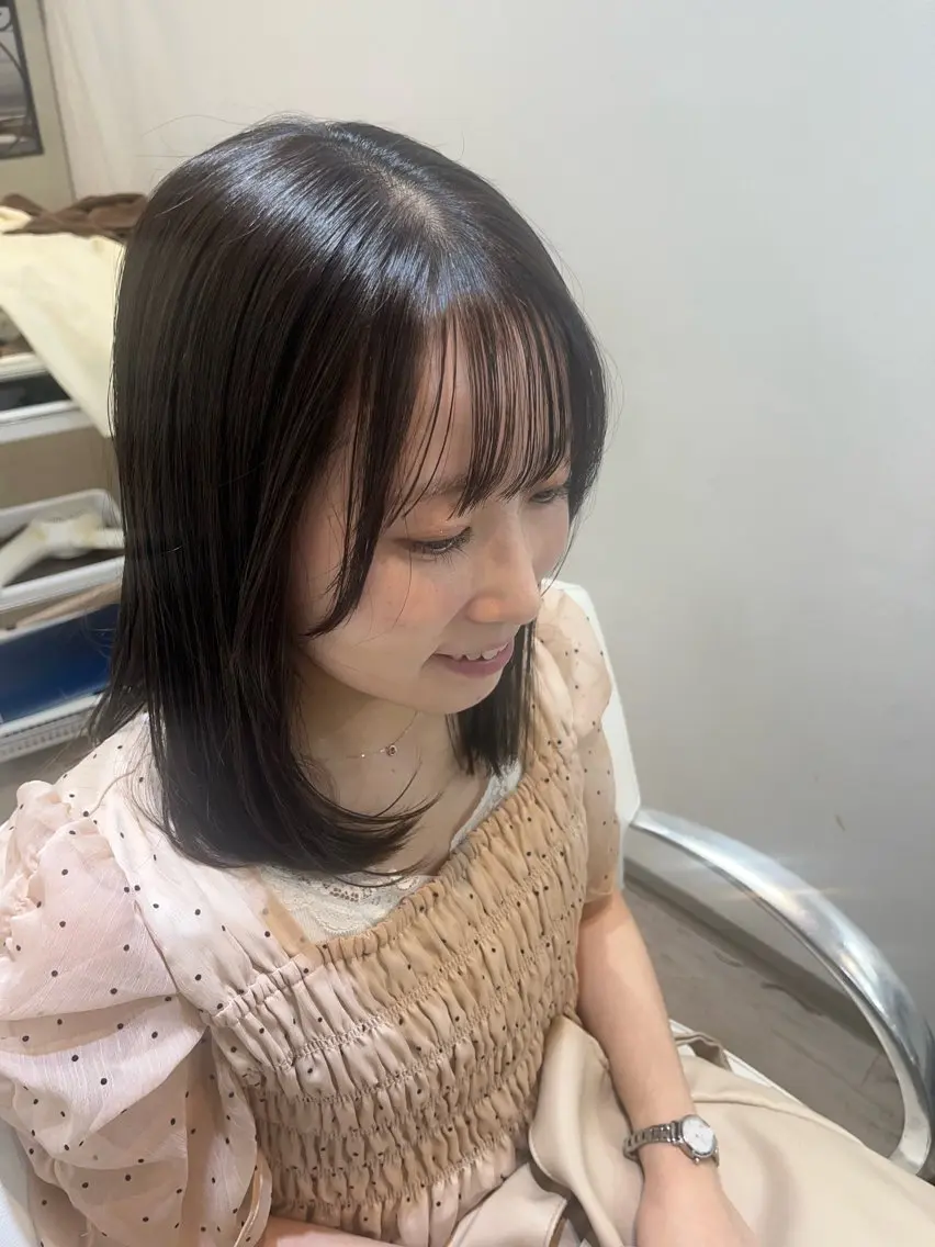 ミディアム カット ヘアカラー トリートメント 🎀 縮毛矯正ヘア セット/ハルナ🎀のヘアスタイル