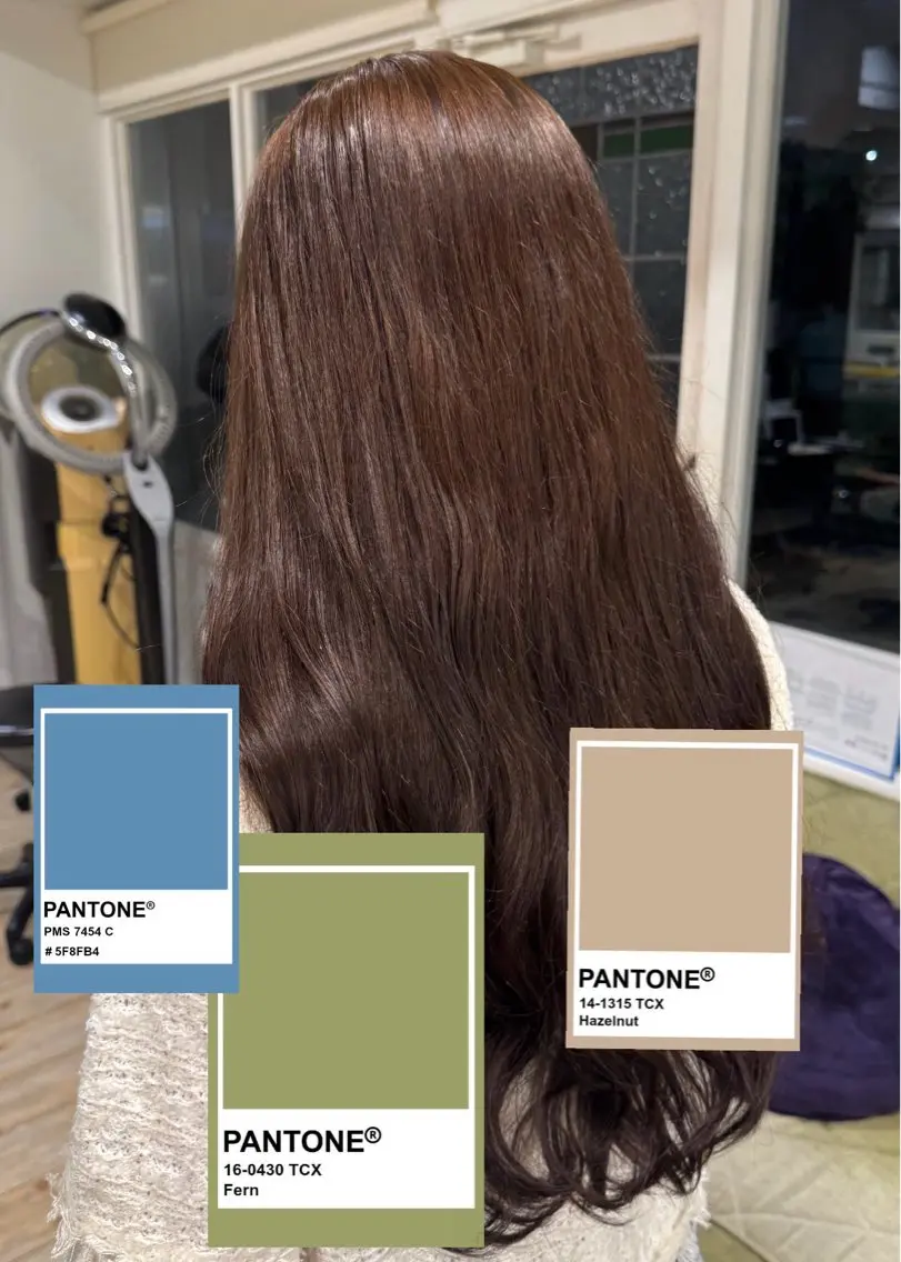 ロング カラー ベージュカラー オリーブベージュ カット ヘアカラー 亀有✂️正路 彩夏のヘアスタイル