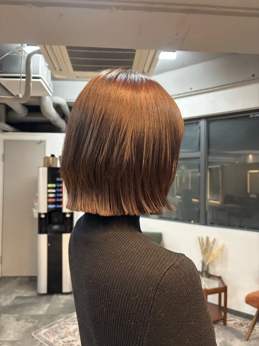 カラー カット トリートメント レイヤー✂︎ぷつボブ 艶カラー🤍noaのヘアスタイル