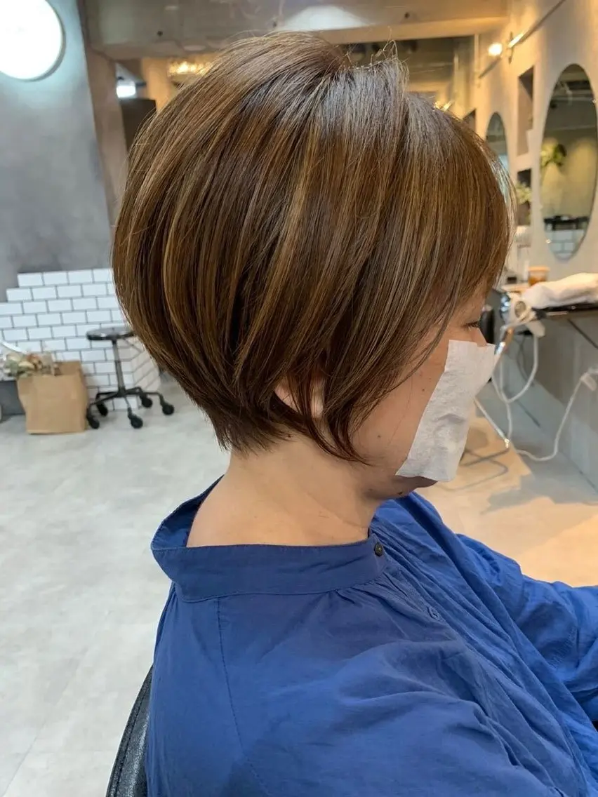ショート カラー ハイライトカラー ハイライト 髪質改善 ショートヘア カット トリートメント 内藤　宏紀 tidasmileのヘアスタイル