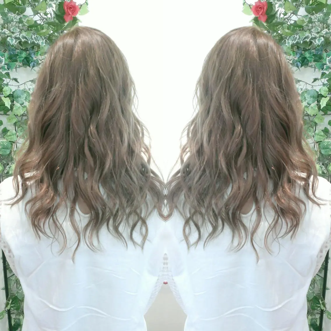 ミディアム カラー アッシュ ベージュカラー ヘアカラー 植田 /エクステ /ブリーチ/髪質改善のヘアスタイル