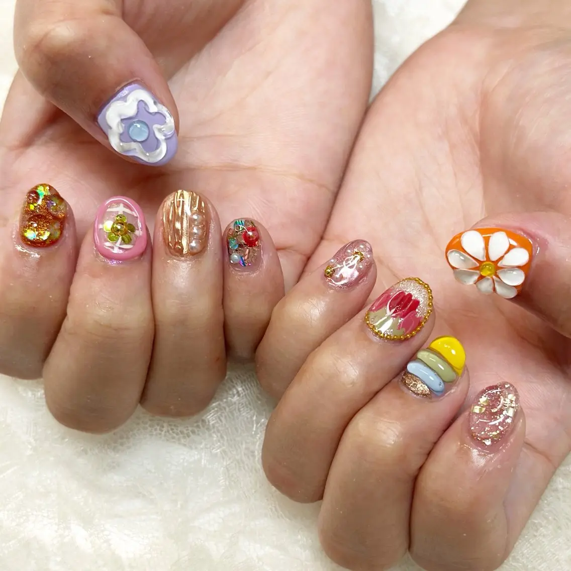 ネイル ぷっくりネイル ショートネイル nailist yuiのネイルデザイン