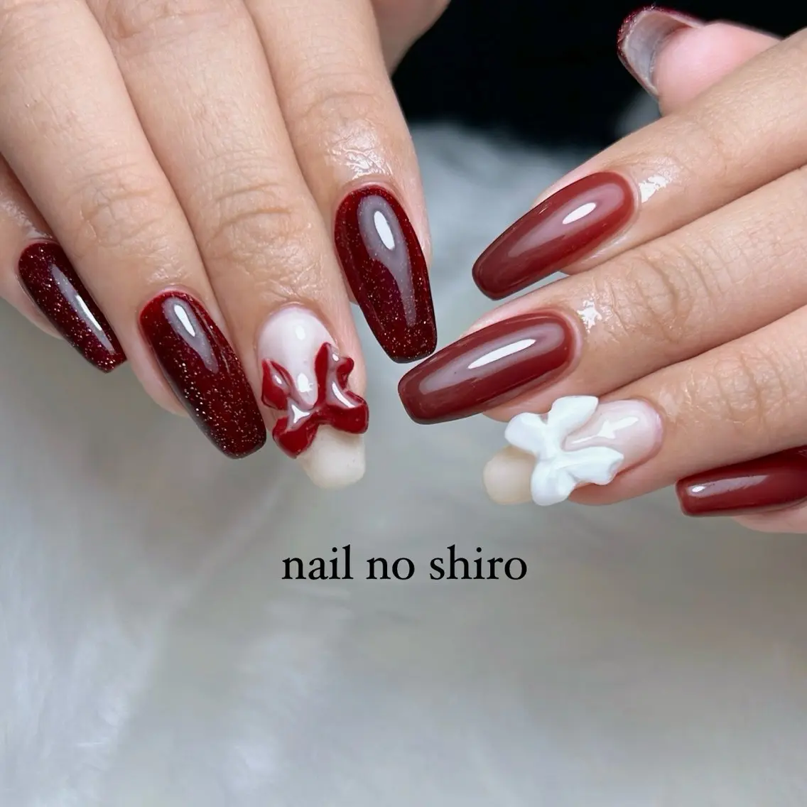 ネイル 赤色 ハンドネイル nail no shiro/耳つぼのその他イメージ