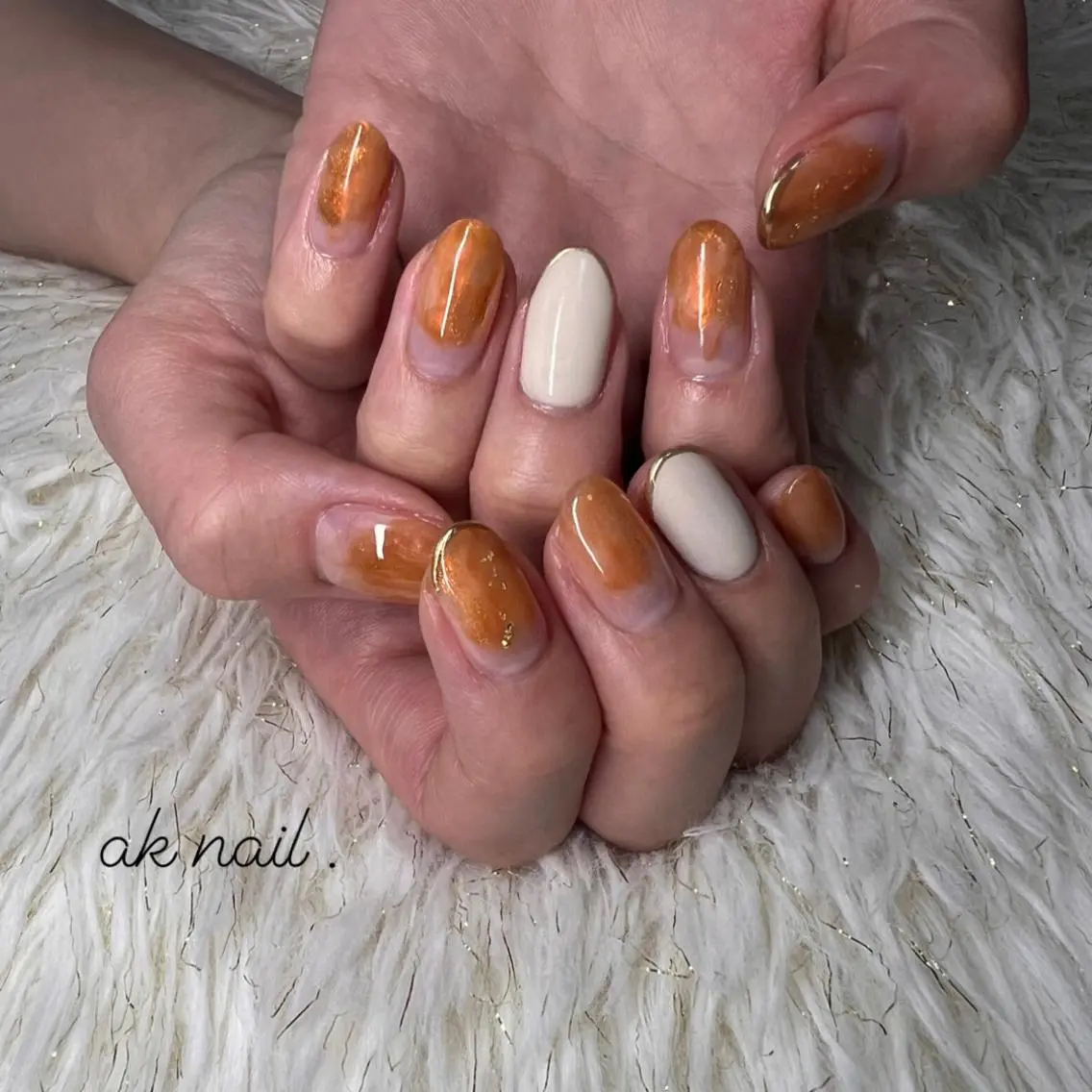 セミロング ネイル ハンドネイル ak nail .のネイルデザイン