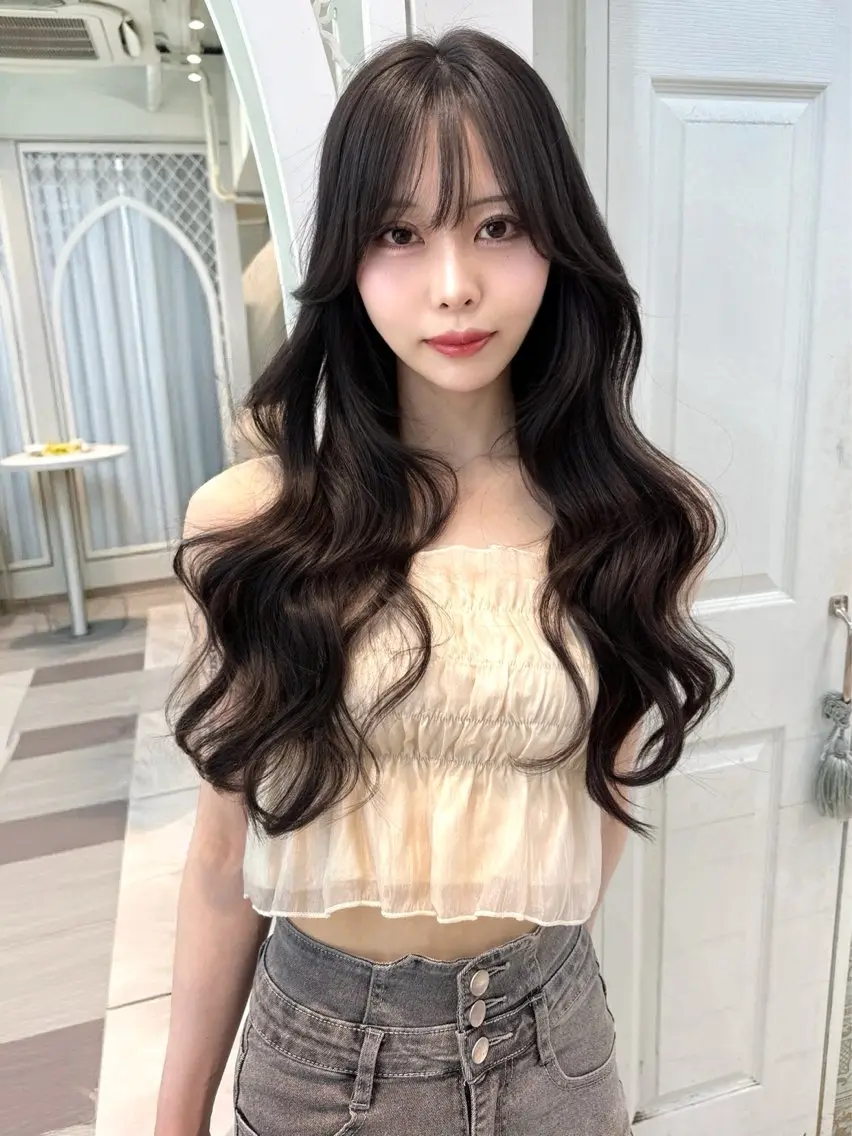セミロング カラー カット ヘアカラー トリートメント 木屋元一/縮毛矯正 /前髪/レイヤーのヘアスタイル