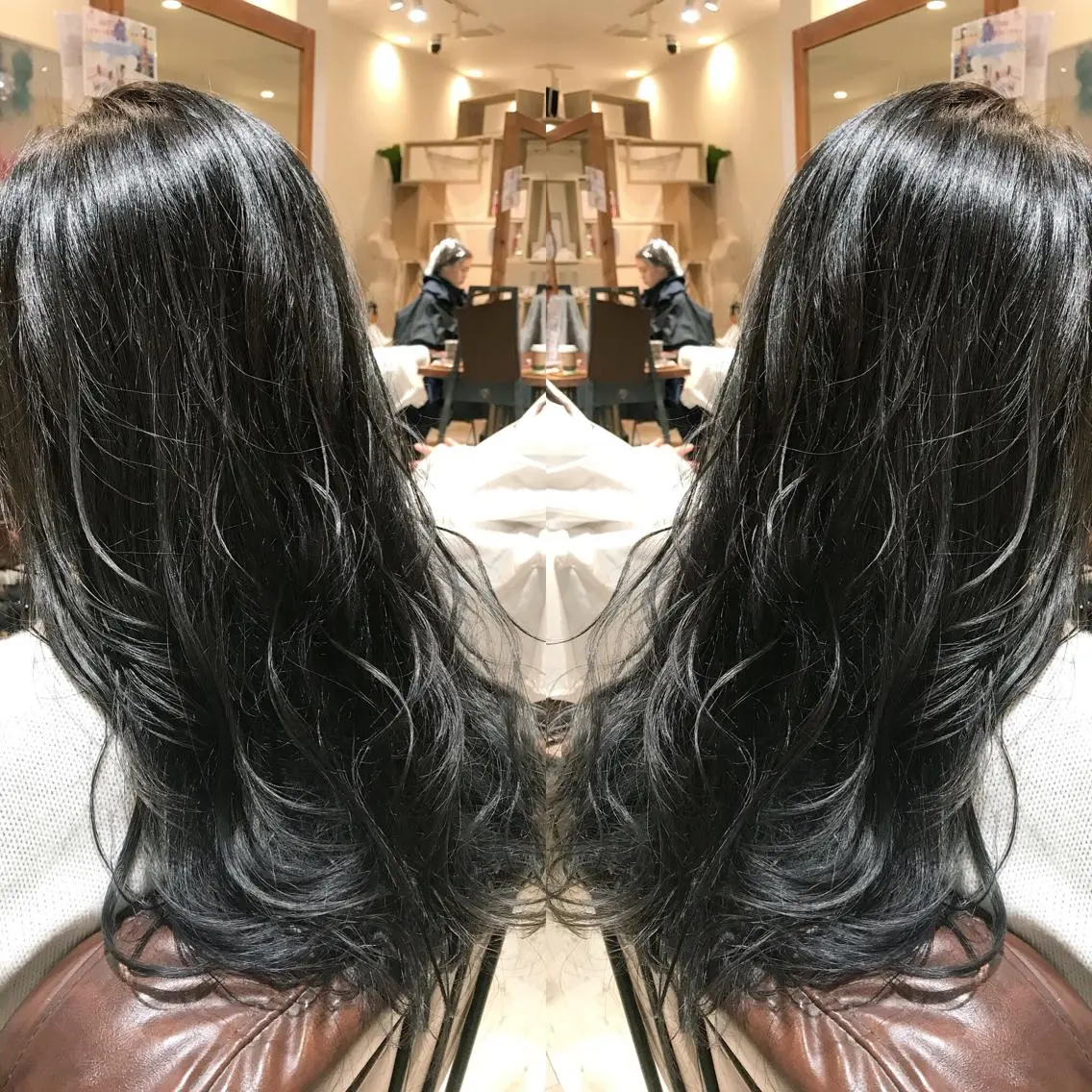 セミロング カラー シールエクステ⭐️ オオミタクヤのヘアスタイル