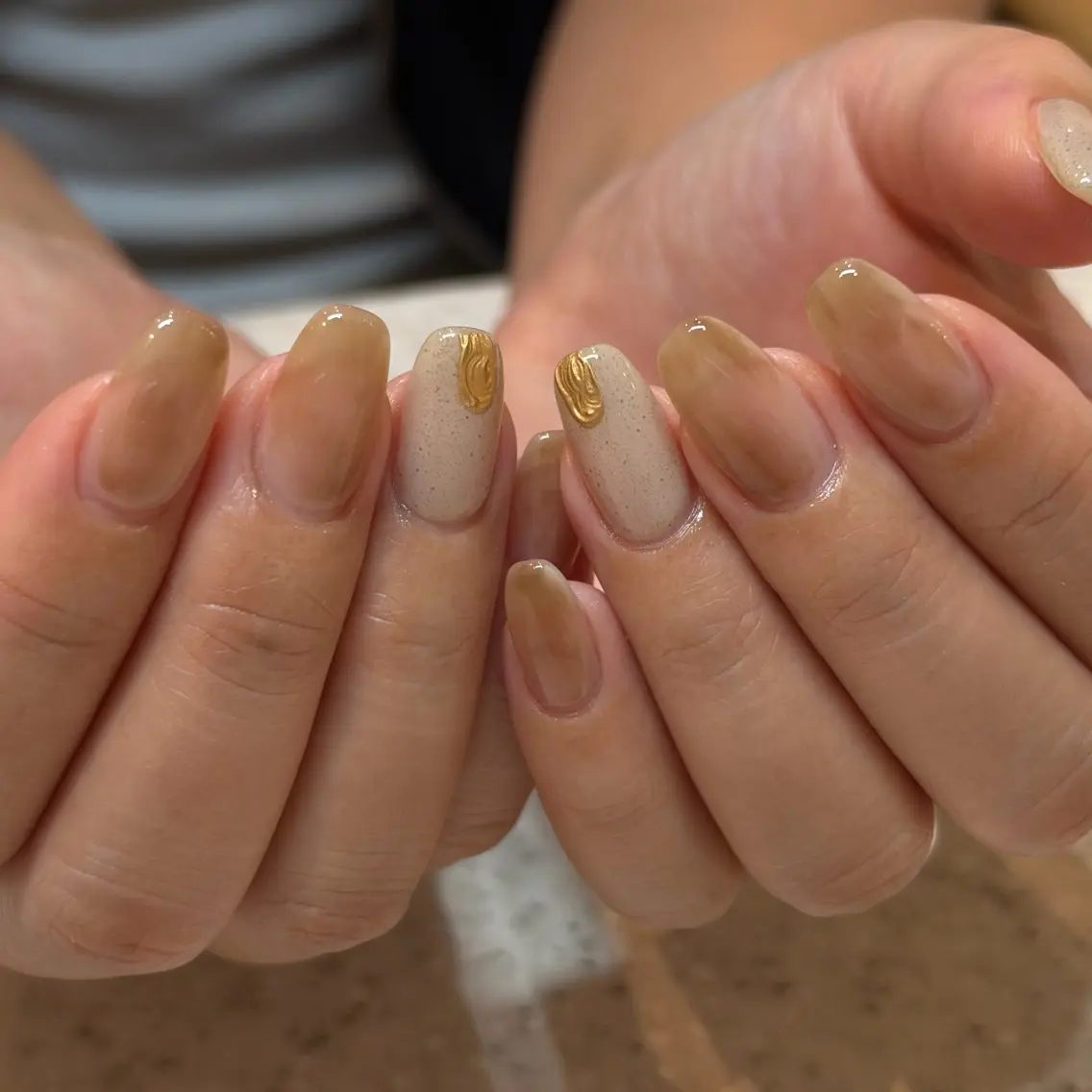 ネイル ニュアンスネイル ショートネイル ハンドネイル lino 西宮北口店のネイルデザイン