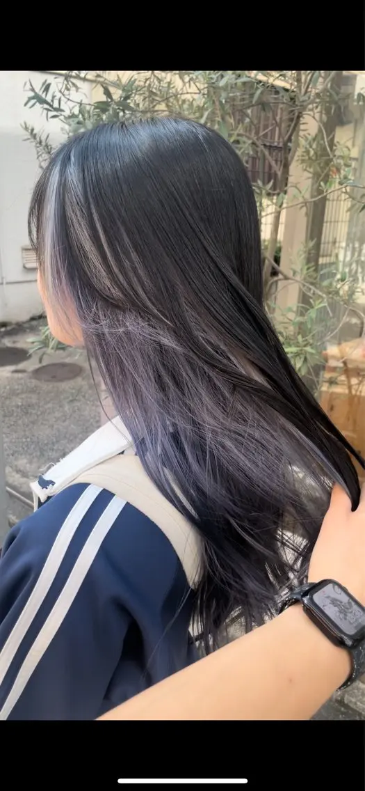 ロング カラー ブルーカラー インナーカラー カット ヘアカラー トリートメント EARTH菊名店👾 ひらのすぐるのヘアスタイル