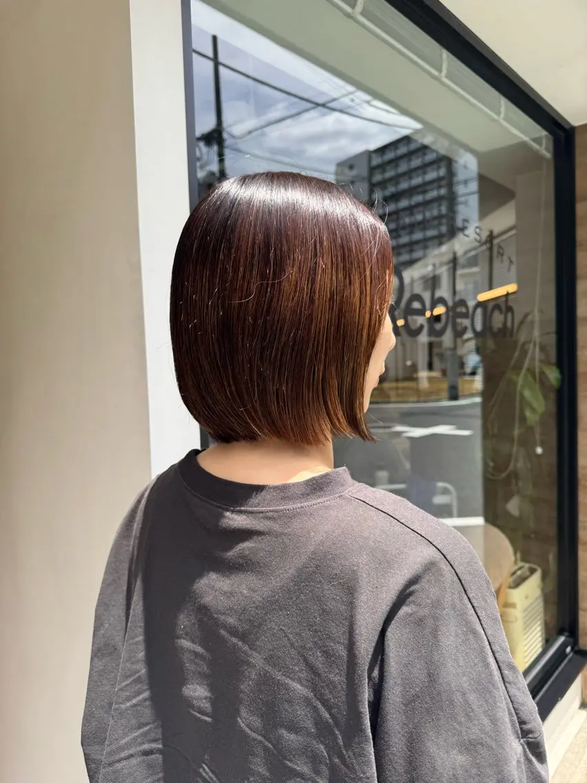 ショート 切りっぱなしボブ ボブ カット Kaori🌈赤羽/ 髪質改善/美髪矯正のヘアスタイル