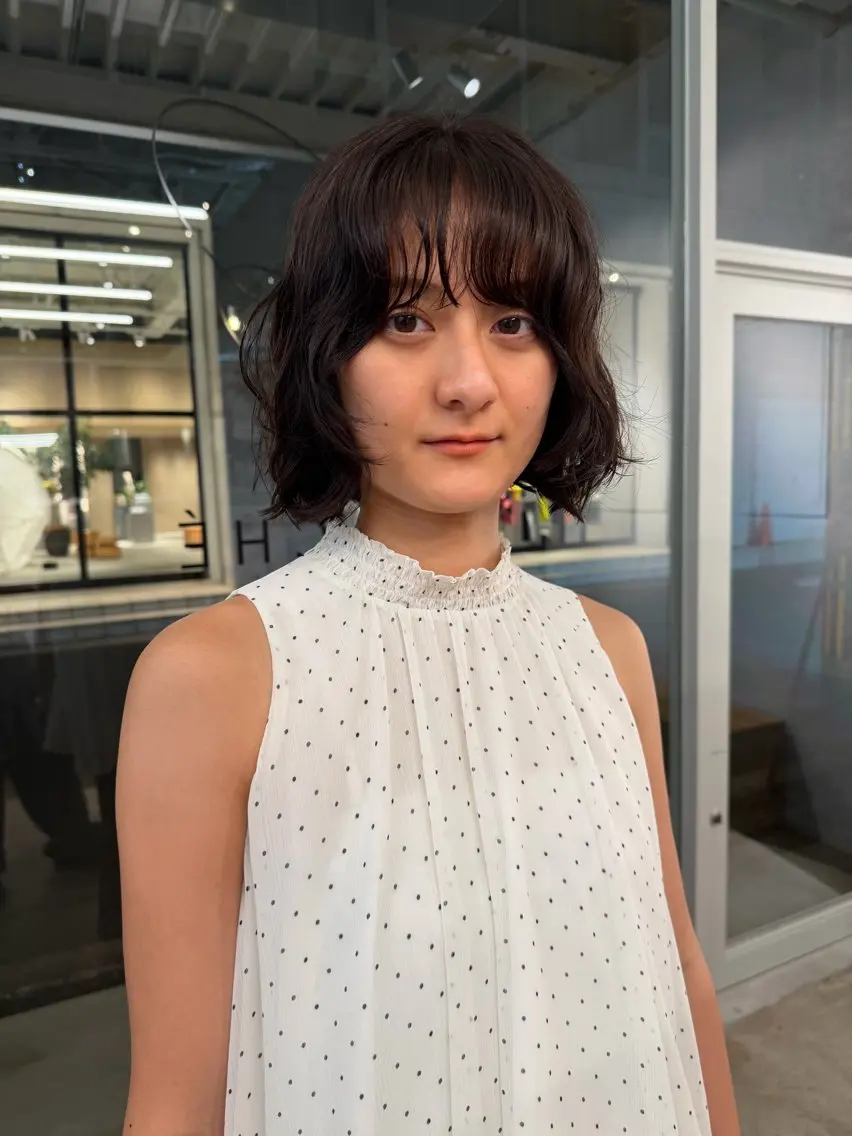 ショート パーマ カット 平野 叶花のヘアスタイル