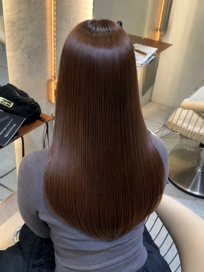 ロング カット ヘアカラー 縮毛矯正 トリートメント 🦋韓国風レイヤー/ 艶髪矯正🦋凛太郎のヘアスタイル