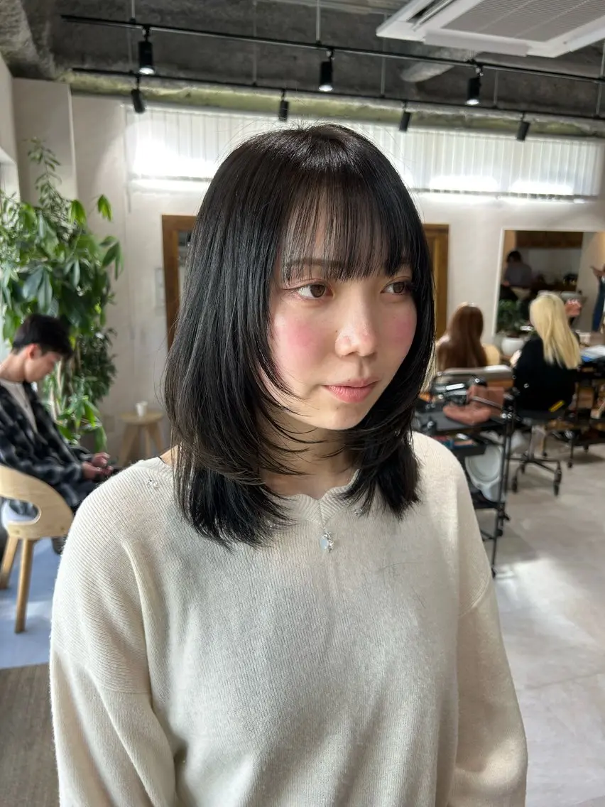 ミディアム ヘアアレンジ カット トリートメント 🌷横浜/レイヤー /艶カラー🌷のヘアスタイル