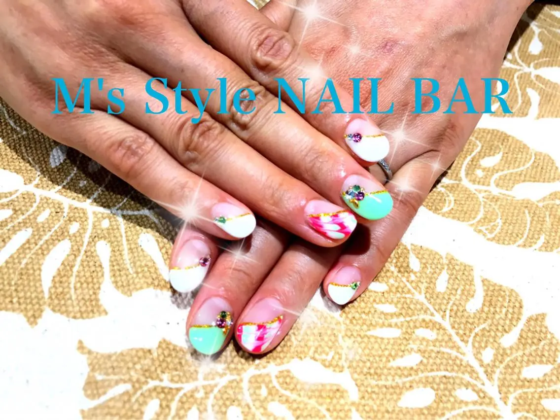 ネイル ピーコックネイル ハンドネイル M's Style NAIL BARのネイルデザイン