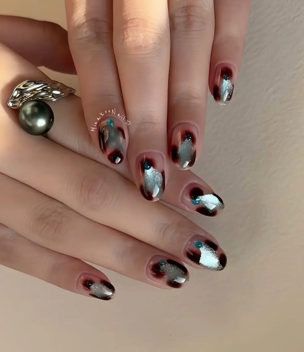 ネイル フレンチネイル グラデーション 韓国ネイル ラメ(グリッター) マグネットネイル ハンドネイル Lumi de nailsのネイルデザイン
