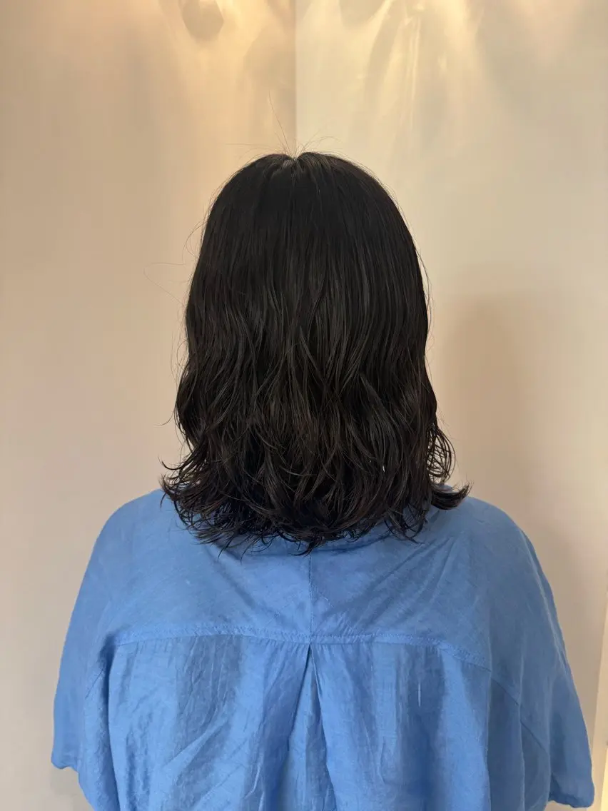 セミロング セミロングパーマ パーマ ホリグチ ルナのヘアスタイル