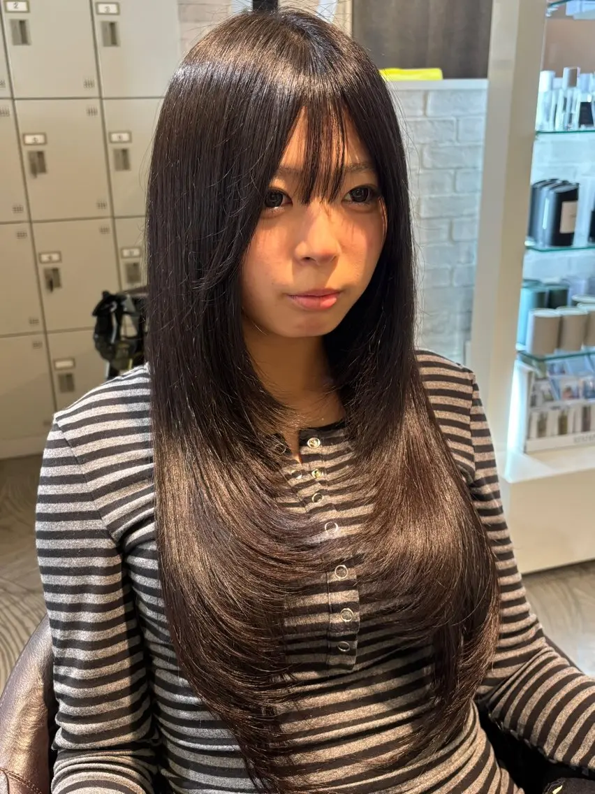 ロング 髪質改善 レイヤーカット 縮毛矯正 盛れるレイヤー/ 髪質改善/遠藤龍雅のヘアスタイル