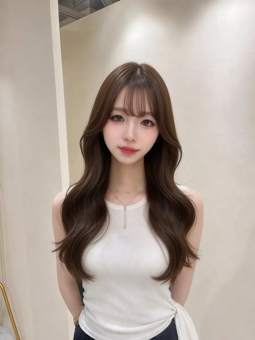 ロング カット ヘアカラー hiyori🎀 トレンドレイヤーのヘアスタイル