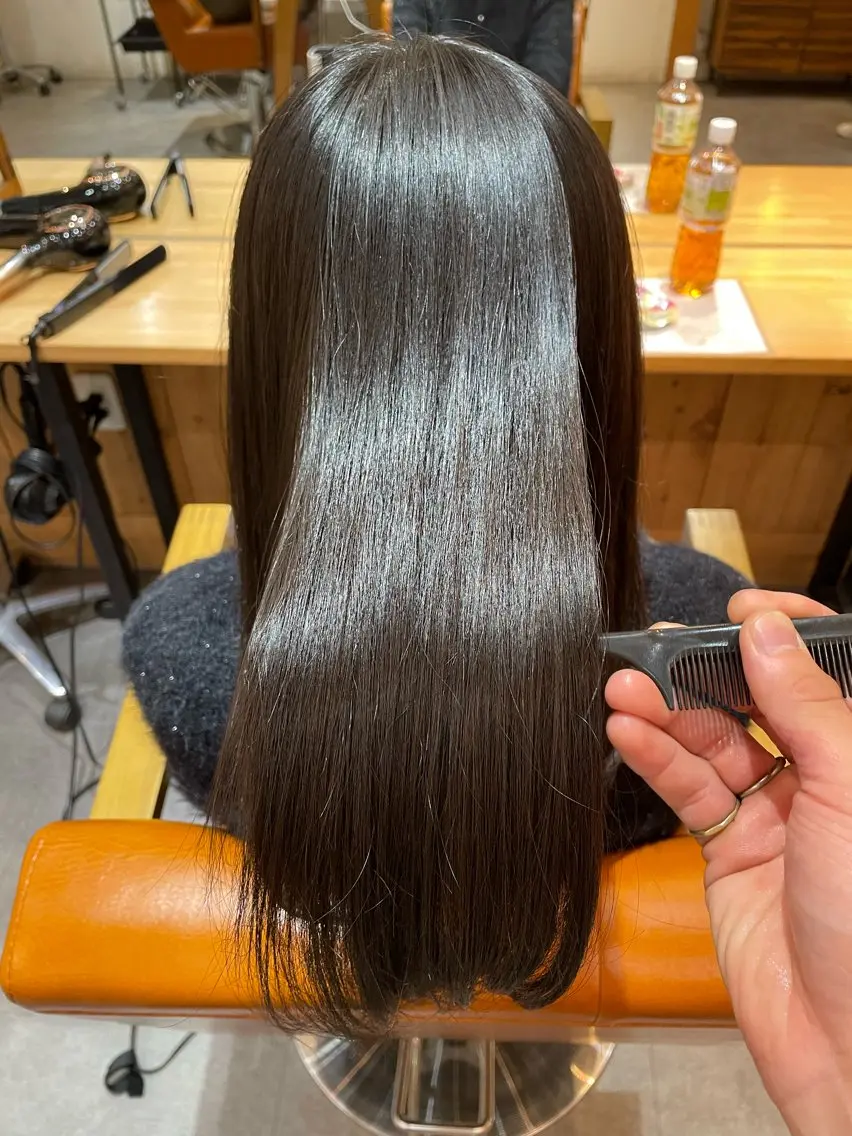ロング パーマ 縮毛矯正 🪻二宮俊カットモデ ル縮募集🪻のヘアスタイル