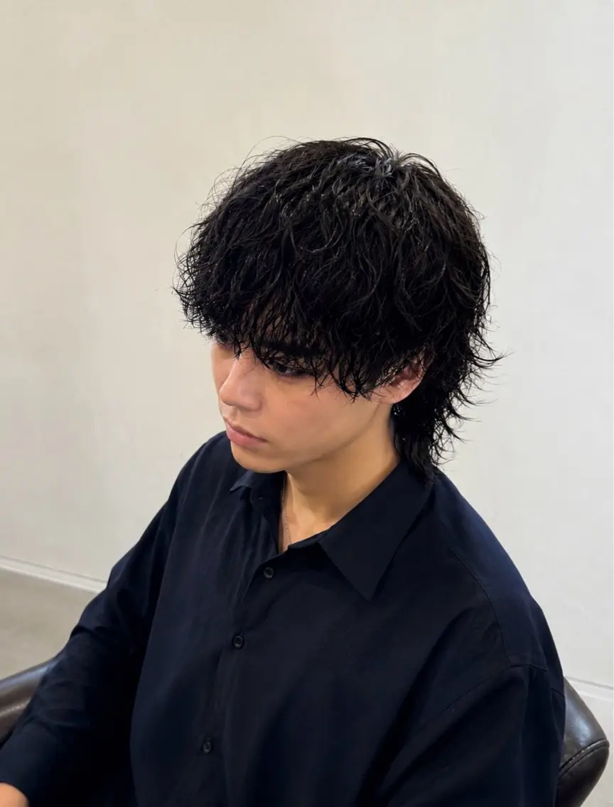ショート パーマ メンズ カット パーマ メンズカット＆パーマ 髪質改善/岩元のヘアスタイル