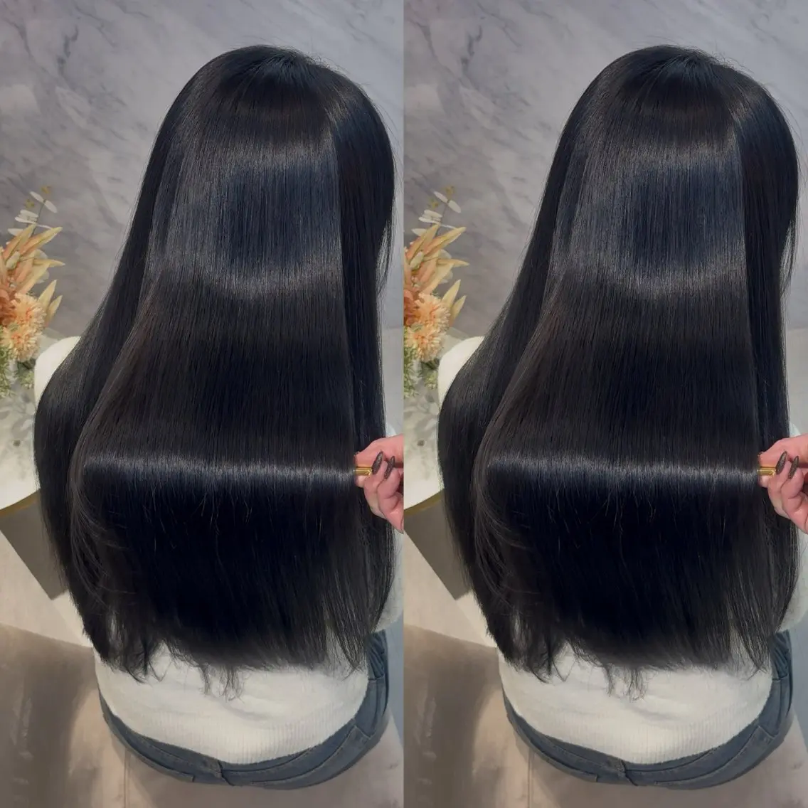 ロング カット ヘアカラー 縮毛矯正 youres hairのヘアスタイル